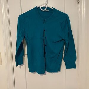 Teal J Crew Cardigan